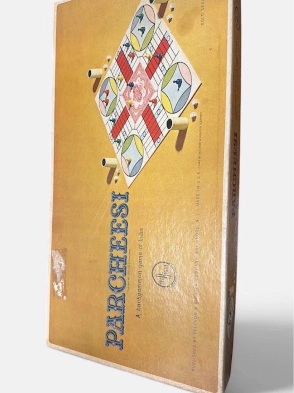 Vintage 1964 Parcheesi Board Game Pieces Sealed Gold Seal Edition NIB